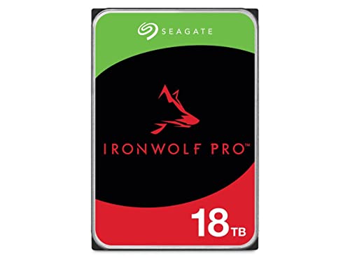 Seagate IronWolf Pro, 18TB, Internal Hard Drive, NAS, 3.5 Inch, SATA, 6GB/s, 7200 RPM, 256MB Cache, for RAID Network Attached Storage (ST18000NE000)