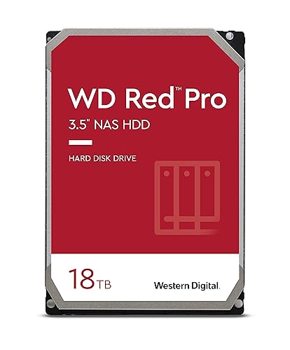 Western Digital 18TB WD Red Pro NAS Internal Hard Drive HDD - 7200 RPM, SATA 6 Gb/s, CMR, 256 MB Cache, 3.5" - WD181KFGX