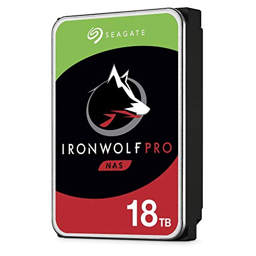 Seagate IronWolf Pro, 18TB, Internal Hard Drive, NAS, 3.5 Inch, SATA, 6GB/s, 7200 RPM, 256MB Cache, for RAID Network Attached Storage (ST18000NE000)