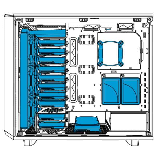 Fractal Design Meshify 2 XL internals