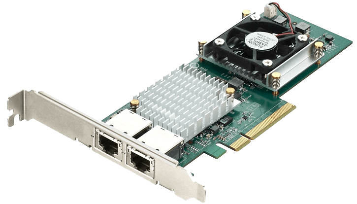 A 10GBASE-T network interface controller with active cooling